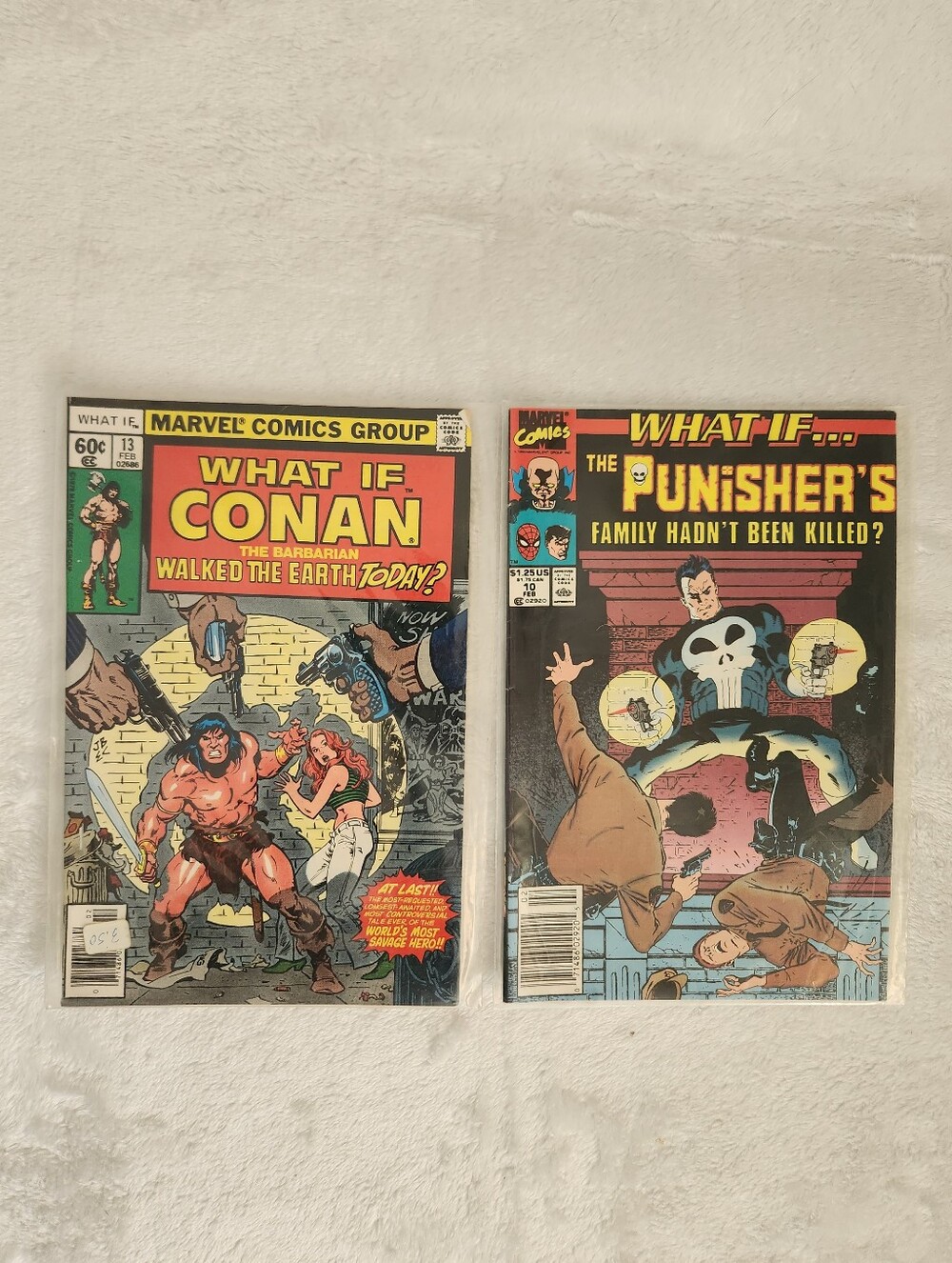 Marvel What If Comic Book Lot #13 Conan & #10 Punisher Vintage Newsstand Edition